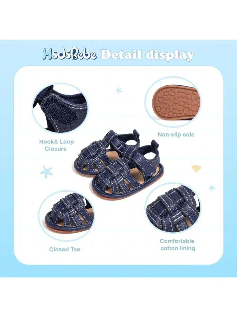 Infant Summer Beach Sandals for Boys & Girls | Breathable, Anti-Slip Soft Sole